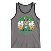 Funny St Catrick's Day Beer Tank Top St Patrick's Day Cat Beer Shamrock