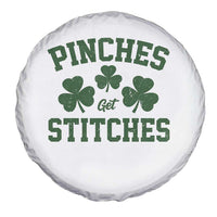 Funny St Patrick's Day Pinches Get Stiches Spare Tire Cover Shamrock