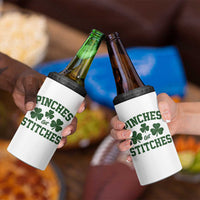 Funny St Patrick's Day Pinches Get Stiches 4 in 1 Can Cooler Tumbler Shamrock