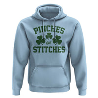 Funny St Patrick's Day Pinches Get Stiches Hoodie Shamrock