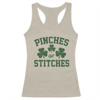 Funny St Patrick's Day Pinches Get Stiches Racerback Tank Top Shamrock