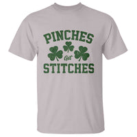 Funny St Patrick's Day Pinches Get Stiches T Shirt Shamrock