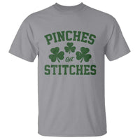 Funny St Patrick's Day Pinches Get Stiches T Shirt Shamrock