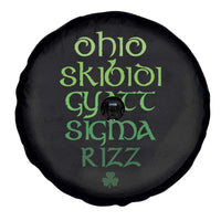 Funny Ohio Skibidi Gyatt Sigma Rizz St Patrick's Day Spare Tire Cover Shamrock