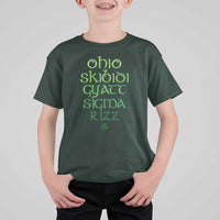 Funny Ohio Skibidi Gyatt Sigma Rizz St Patrick's Day T Shirt For Kid Shamrock