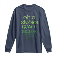 Funny Ohio Skibidi Gyatt Sigma Rizz St Patrick's Day Long Sleeve Shirt Shamrock