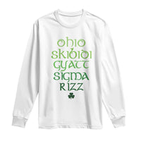 Funny Ohio Skibidi Gyatt Sigma Rizz St Patrick's Day Long Sleeve Shirt Shamrock
