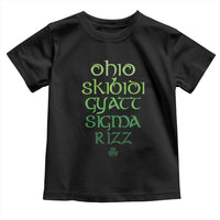 Funny Ohio Skibidi Gyatt Sigma Rizz St Patrick's Day Toddler T Shirt Shamrock