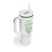 Funny Ohio Skibidi Gyatt Sigma Rizz St Patrick's Day Tumbler With Handle Shamrock