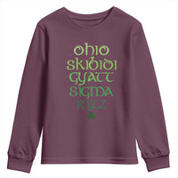 Funny Ohio Skibidi Gyatt Sigma Rizz St Patrick's Day Youth Sweatshirt Shamrock