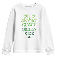 Funny Ohio Skibidi Gyatt Sigma Rizz St Patrick's Day Youth Sweatshirt Shamrock