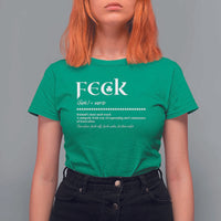 Funny Irish Pride T Shirt For Women Feck Definition Shamrocks St Patrick's Day
