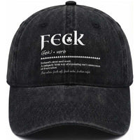 Funny Irish Pride Washed Cotton Baseball Cap Feck Definition Shamrocks St Patrick's Day