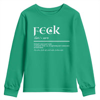 Funny Irish Pride Youth Sweatshirt Feck Definition Shamrocks St Patrick's Day