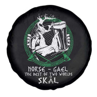 Funny Norse Gael The Best Of Two Worlds Skal Spare Tire Cover Irish Viking Beer