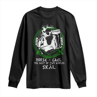 Funny Norse Gael The Best Of Two Worlds Skal Long Sleeve Shirt Irish Viking Beer