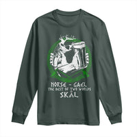 Funny Norse Gael The Best Of Two Worlds Skal Long Sleeve Shirt Irish Viking Beer