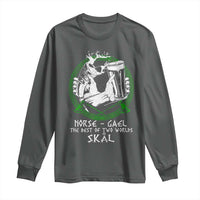 Funny Norse Gael The Best Of Two Worlds Skal Long Sleeve Shirt Irish Viking Beer
