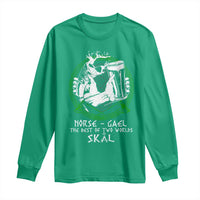 Funny Norse Gael The Best Of Two Worlds Skal Long Sleeve Shirt Irish Viking Beer