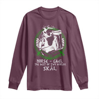 Funny Norse Gael The Best Of Two Worlds Skal Long Sleeve Shirt Irish Viking Beer