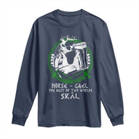 Funny Norse Gael The Best Of Two Worlds Skal Long Sleeve Shirt Irish Viking Beer