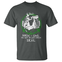 Funny Norse Gael The Best Of Two Worlds Skal T Shirt Irish Viking Beer