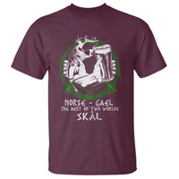 Funny Norse Gael The Best Of Two Worlds Skal T Shirt Irish Viking Beer