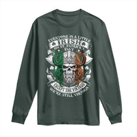 Funny Irish Viking Long Sleeve Shirt Everyone Is A Little Irish On St Patrick's Day