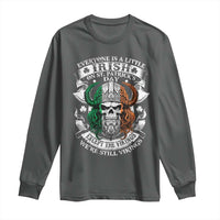 Funny Irish Viking Long Sleeve Shirt Everyone Is A Little Irish On St Patrick's Day