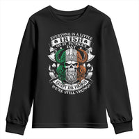 Funny Irish Viking Youth Sweatshirt Everyone Is A Little Irish On St Patrick's Day