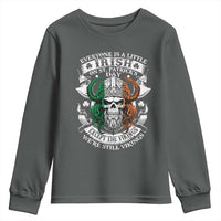 Funny Irish Viking Youth Sweatshirt Everyone Is A Little Irish On St Patrick's Day