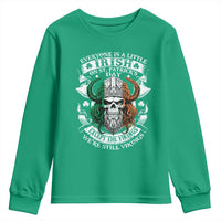 Funny Irish Viking Youth Sweatshirt Everyone Is A Little Irish On St Patrick's Day
