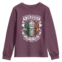 Funny Irish Viking Youth Sweatshirt Everyone Is A Little Irish On St Patrick's Day