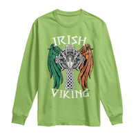 Irish Viking Long Sleeve Shirt Vintage Shamrock Celtic Viking Skull