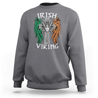 Irish Viking Sweatshirt Vintage Shamrock Celtic Viking Skull