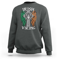 Irish Viking Sweatshirt Vintage Shamrock Celtic Viking Skull