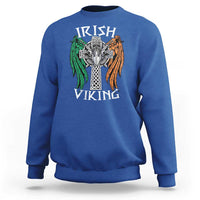 Irish Viking Sweatshirt Vintage Shamrock Celtic Viking Skull