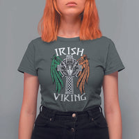 Irish Viking T Shirt For Women Vintage Shamrock Celtic Viking Skull