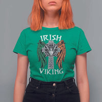 Irish Viking T Shirt For Women Vintage Shamrock Celtic Viking Skull
