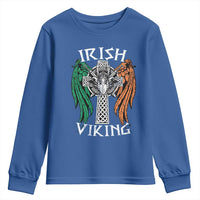 Irish Viking Youth Sweatshirt Vintage Shamrock Celtic Viking Skull