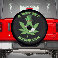 Funny St Patrick's Day Cannabis Weed Spare Tire Cover A Wee Bit Highrish Shamrock