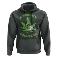 Funny St Patrick's Day Cannabis Weed Hoodie A Wee Bit Highrish Shamrock