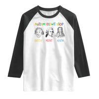Autism Didn't Stop Einstein Mozart Newton Raglan Shirt Autism Awareness