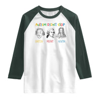 Autism Didn't Stop Einstein Mozart Newton Raglan Shirt Autism Awareness