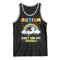 Funny Autism Can't Dim My Sparkle Tank Top Autism Awareness Unicorn Rainbow