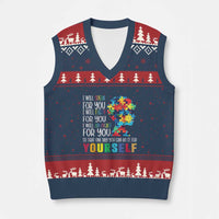 Autism Awareness V-Neck Knit Sweater Vest I Will Speak Fight Advocate For You So That One Day You Can Do It