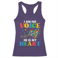 I Am His Voice He Is My Heart Racerback Tank Top Autism Awareness Puzzle Piece