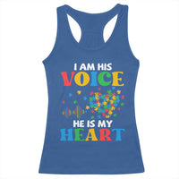 I Am His Voice He Is My Heart Racerback Tank Top Autism Awareness Puzzle Piece