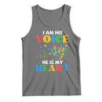 I Am His Voice He Is My Heart Tank Top Autism Awareness Puzzle Piece