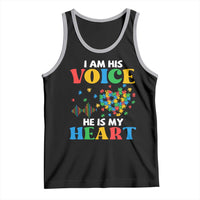 I Am His Voice He Is My Heart Tank Top Autism Awareness Puzzle Piece